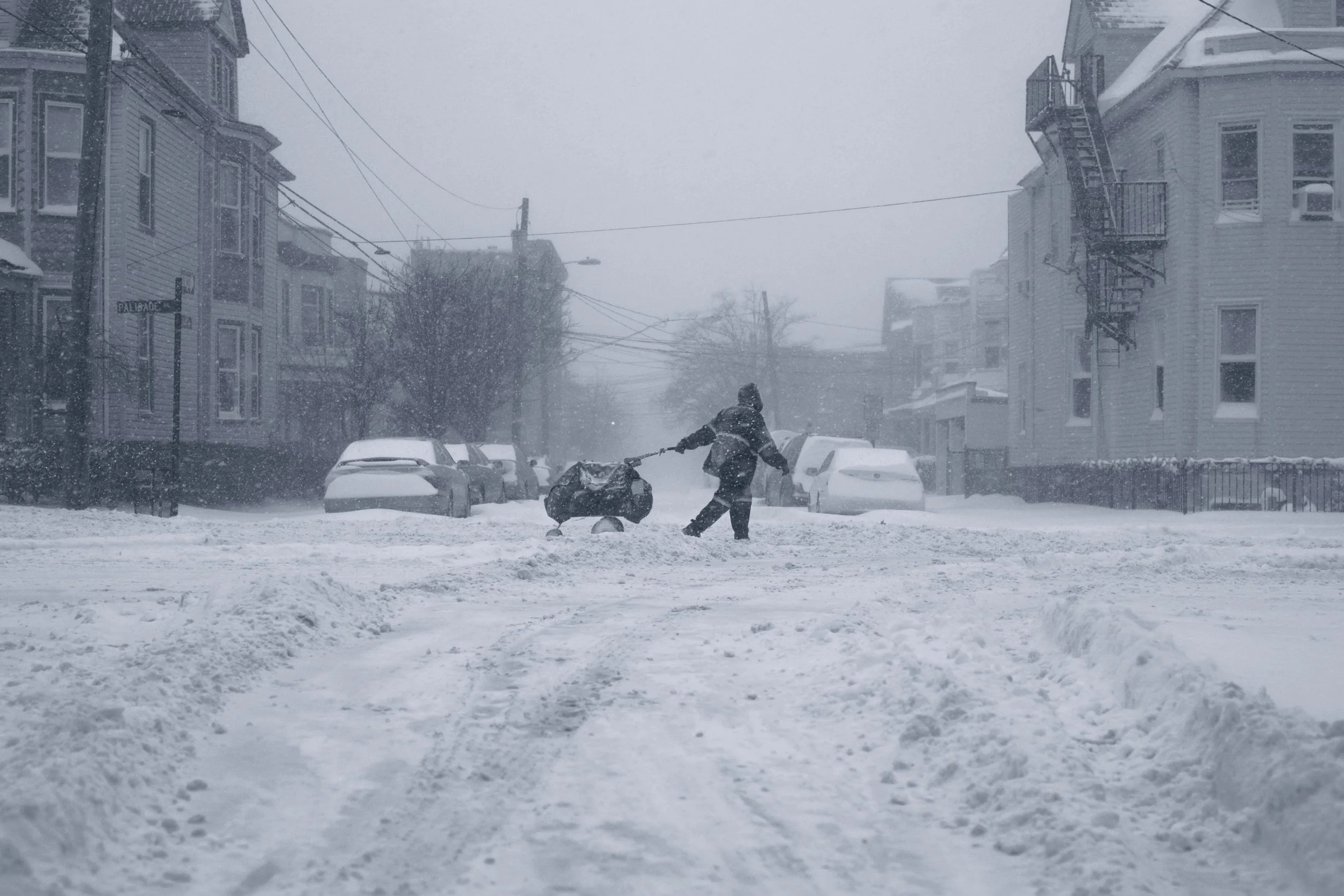 Crossing the Storm — NJ Winter Street Scene | Chris T. Ramos