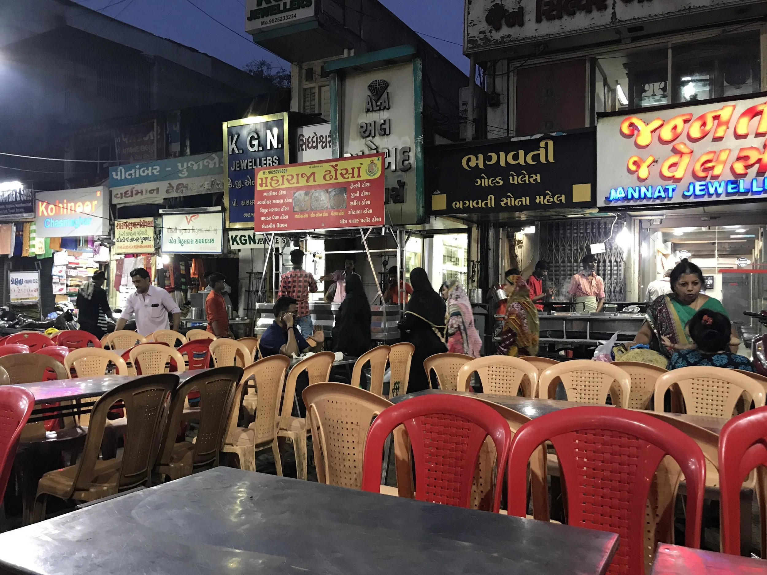 Manek Chowk Street Food Market in Ahmbedabad, India