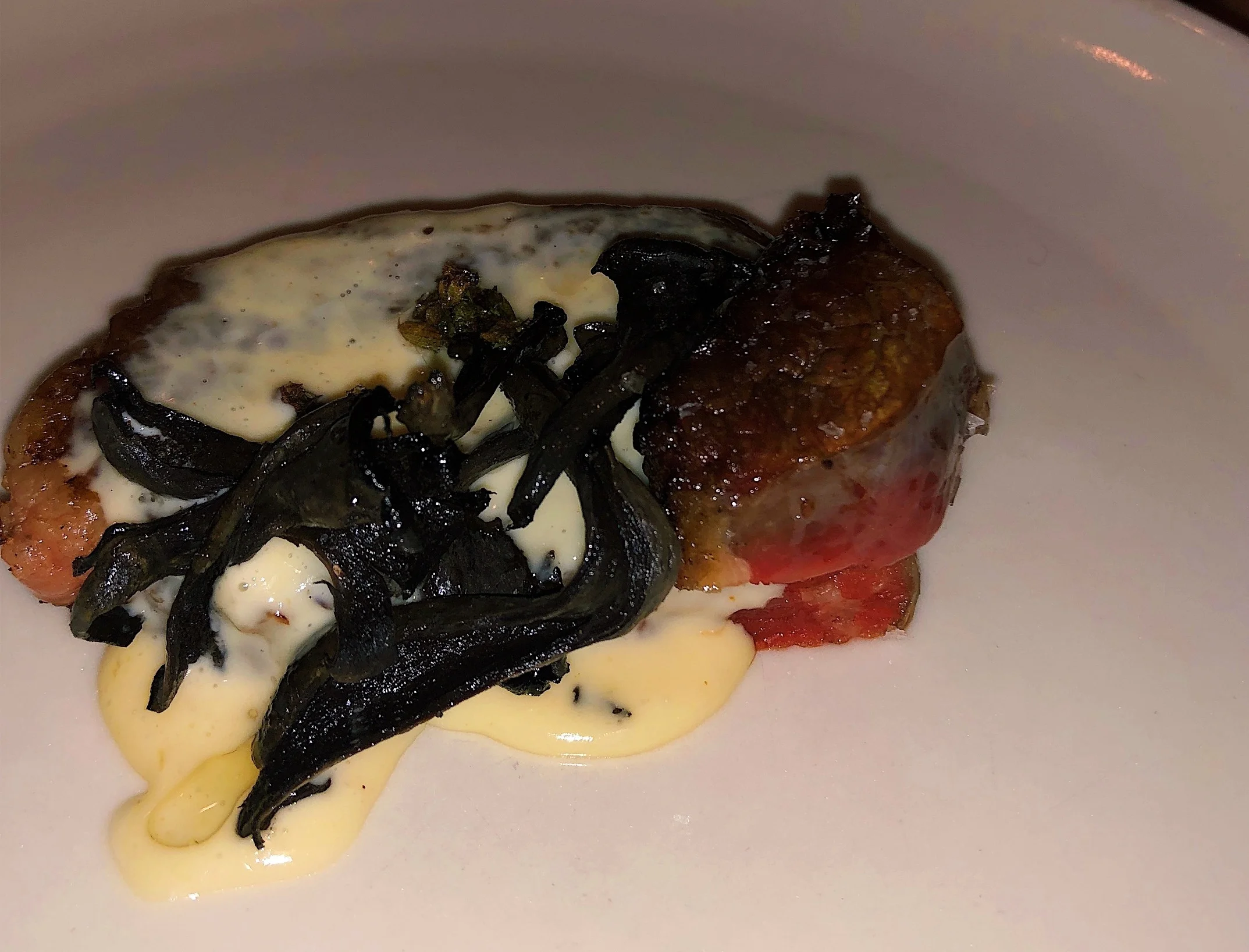 Aged Ribeye with Reduced Cream and Oyster Mushrooms