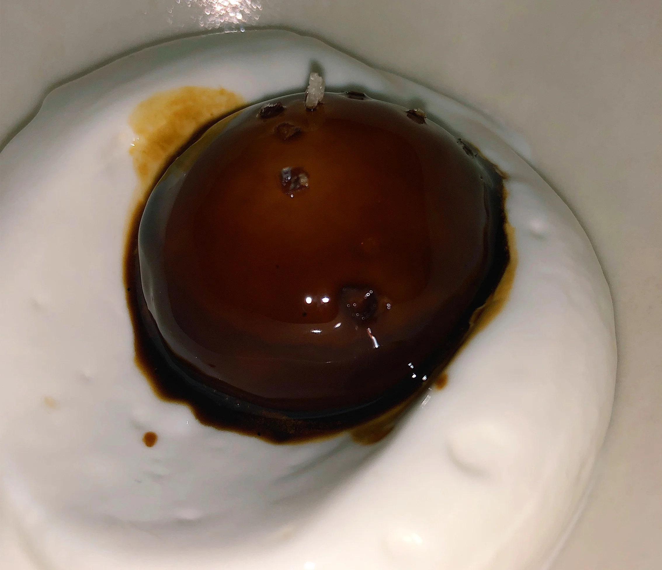 Egg Yolk Soaked in Salted Licorice With Frozen Yogurt Meringue