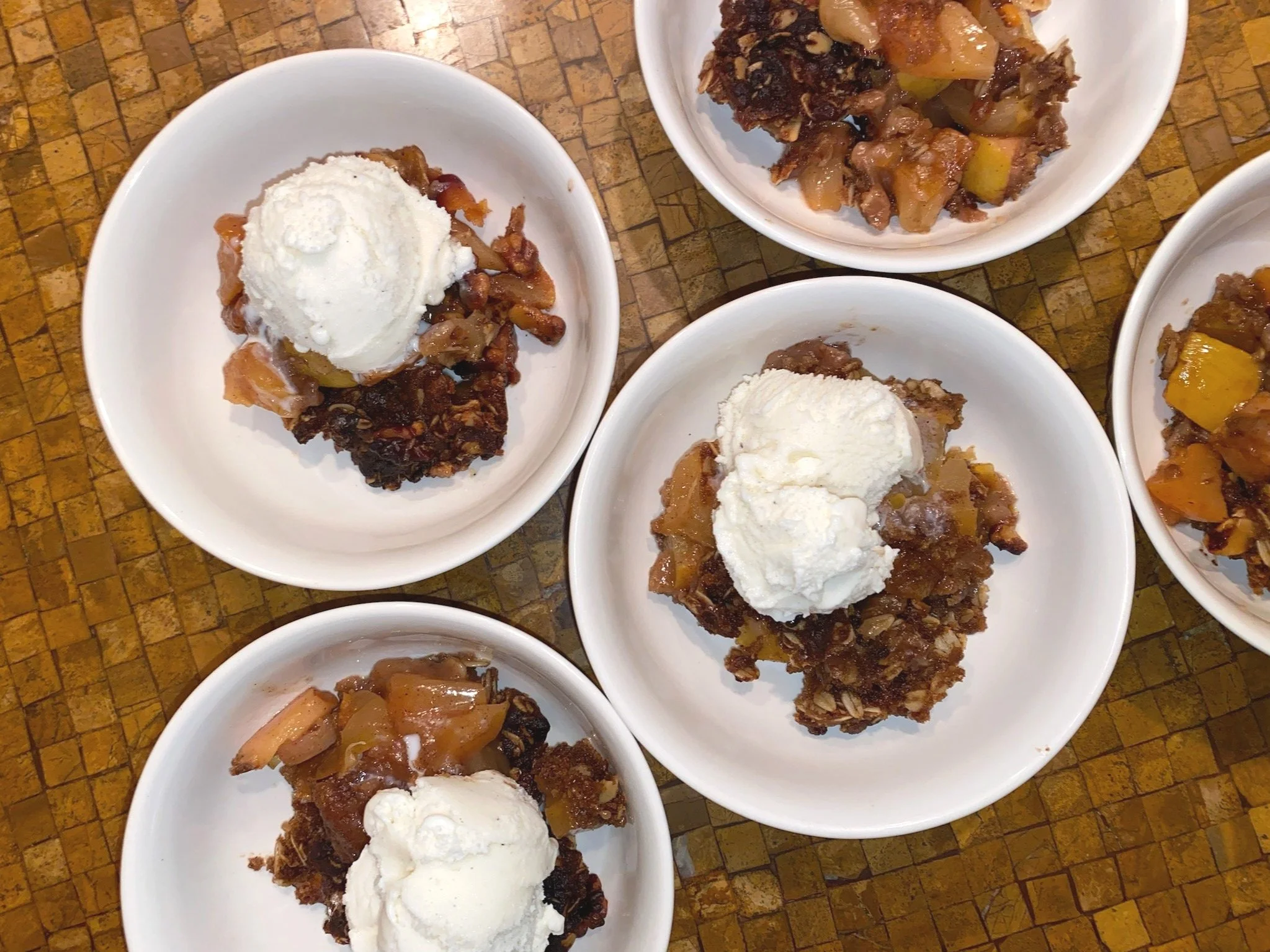 Quince Crumble with Salted Caramel Ice Cream