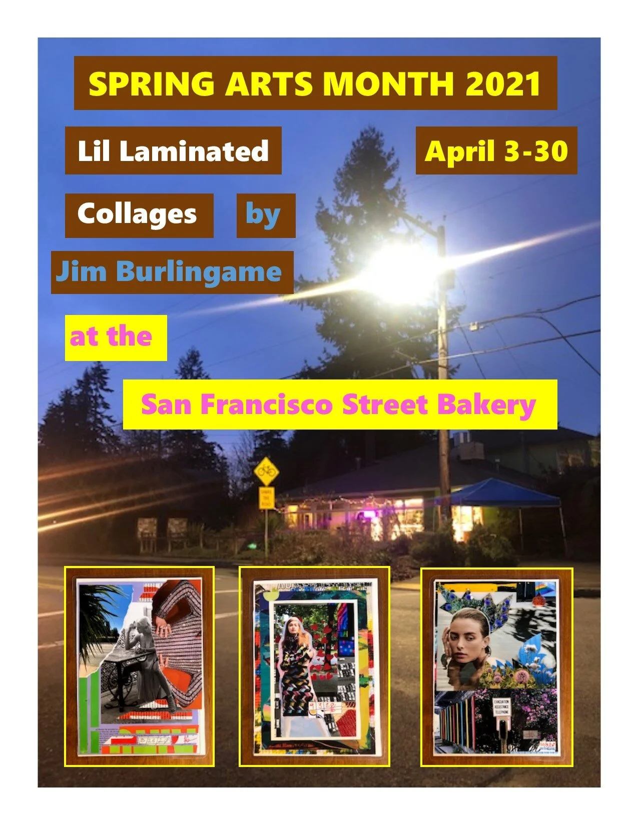 Lil Laminated Collages -- Spring Arts Month Art Show Opening