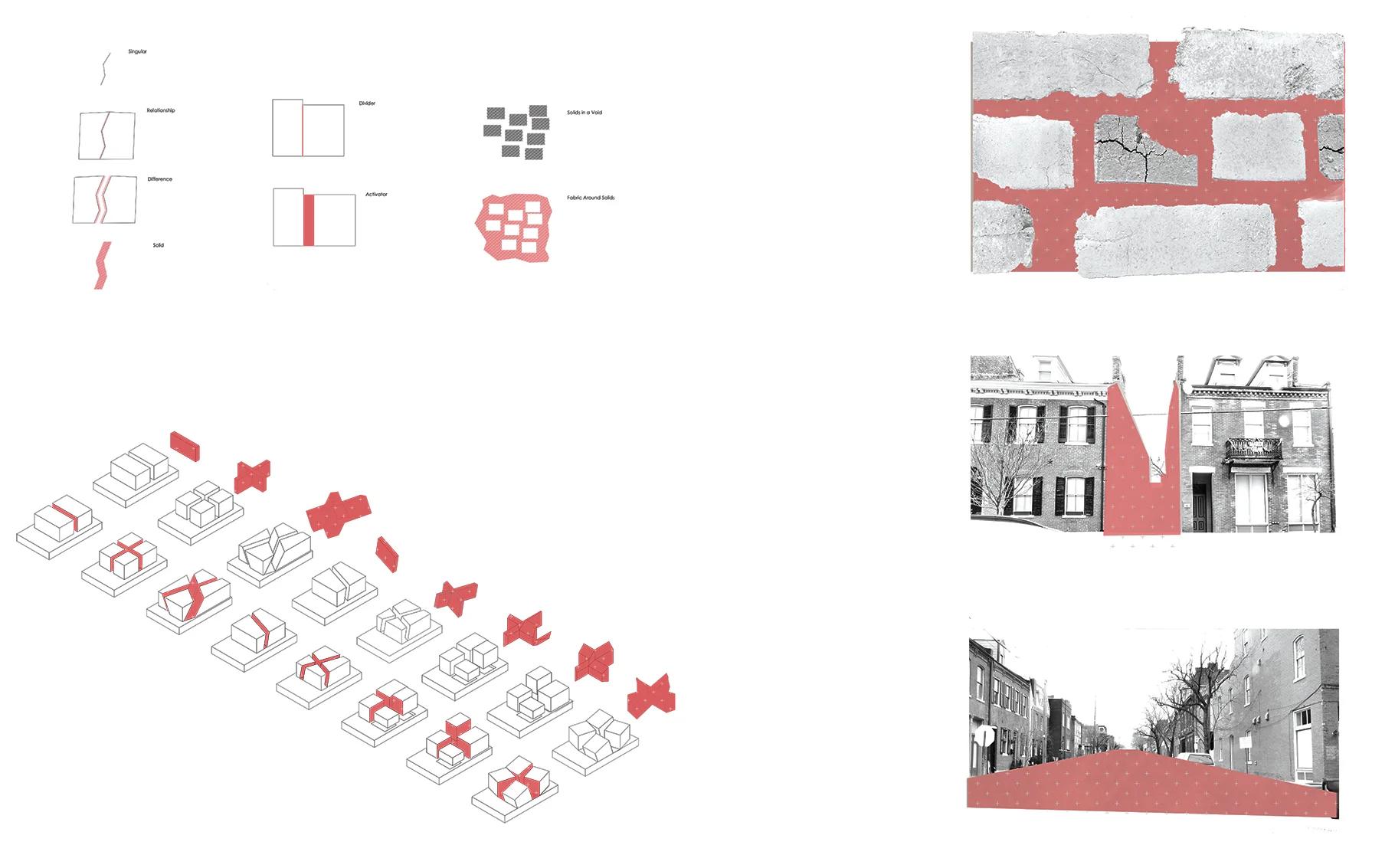 Makio developed the methods of breaking apart a cube from his eco-unit, this time in relationship to the scale and quality of gaps between buildings in the Soulard neighborhood of St. Louis.