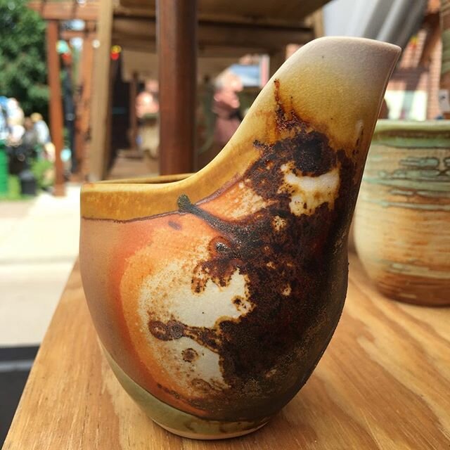 Fun shot from the beautiful weekend in Grand Marais. Loving these little creamers this year. #handmade #pottery #sodafired