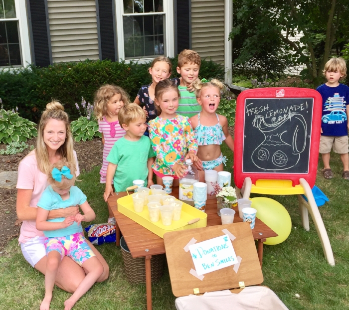 Pictured: The core lemonade crew. Not pictured: Moms and babysitters, babies in strollers and carriers, two shy toddlers, and my youngest, who slept through most of the fun.