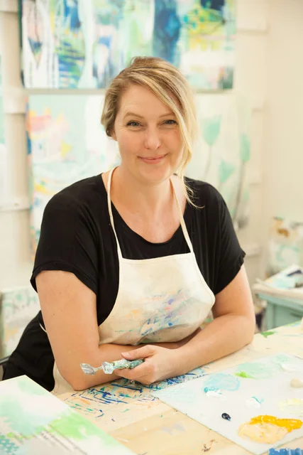 Jen in her home studio.