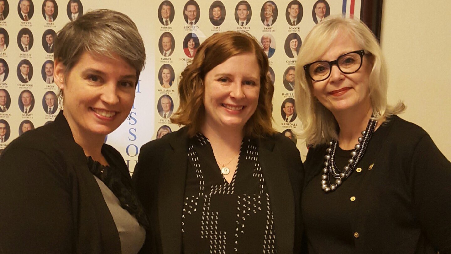 M'Evie Mead of Planned Parenthood, me, and State Representative Stacey Newman. Photo by M'Evie Mead.