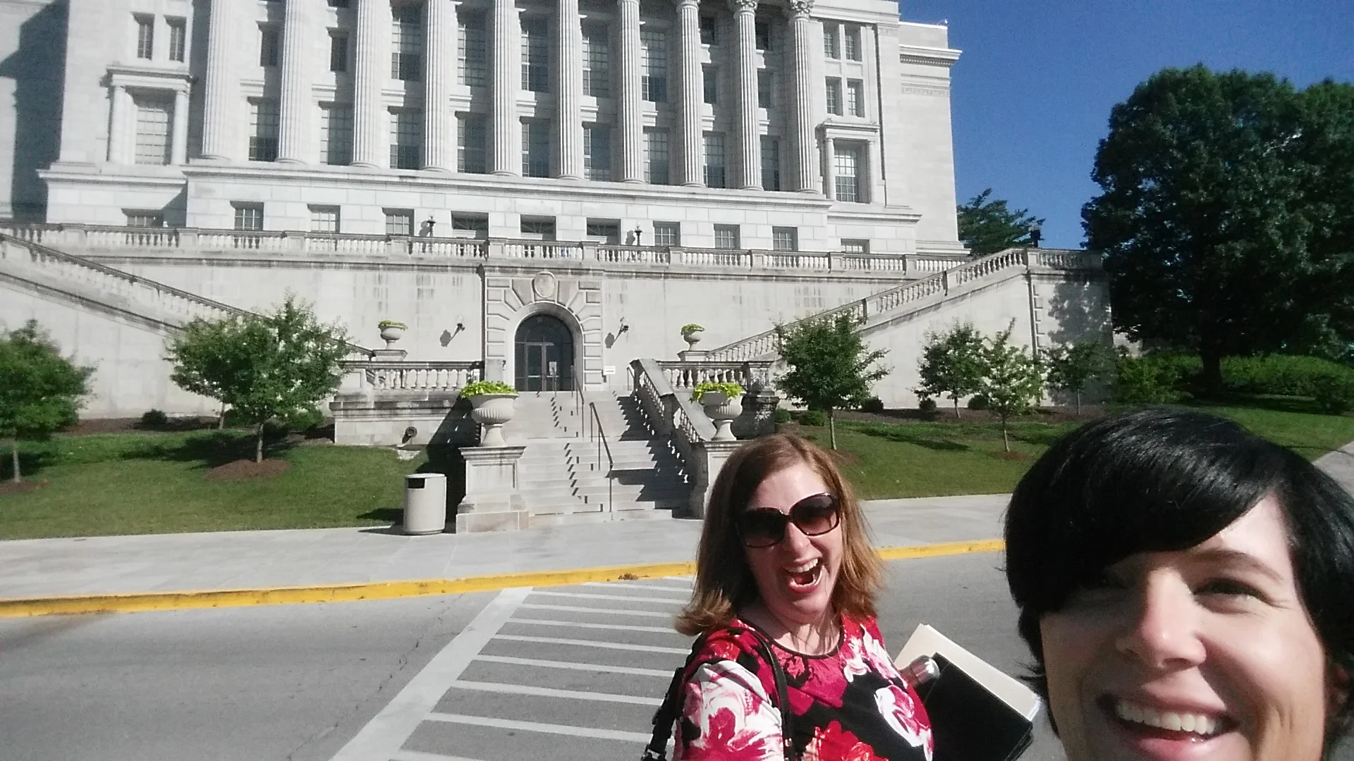 I jumped into Dana's selfie with the Capital building. We both were running on little sleep, no lunch, a 2.5 hour drive (so far) and a day of hearing bills and testimony. I just couldn't stop myself!