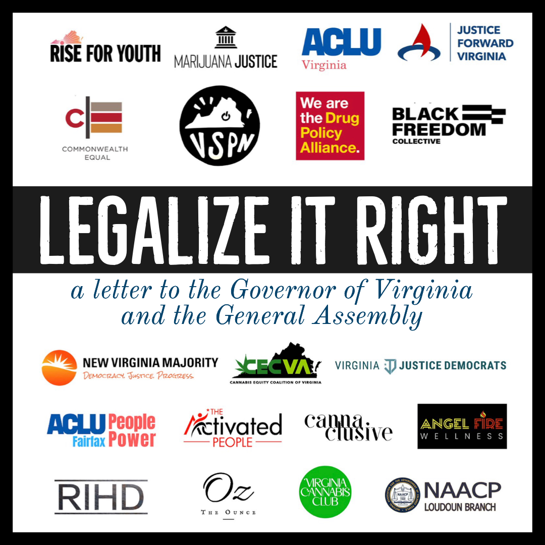 Justice Forward Virginia Signs on to Letter Asking Virginia Leaders to Legalize Marijuana in the Right Way