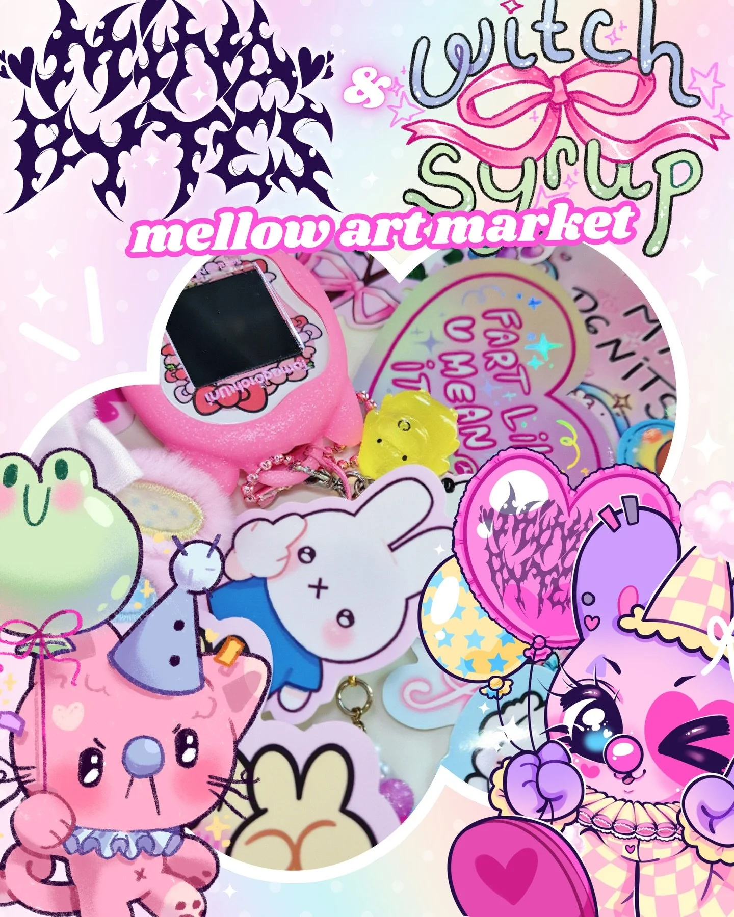 ✨ Ur favourite duo is coming to @mellowart.au this weekend ✨💕
Come see us at table J12 at Mellow Art Market in Melbourne on Dec 13th&amp;14th! We have soooo many pretty stickers plus a cute freebie duo if you buy from both of us!

Pls help us make s