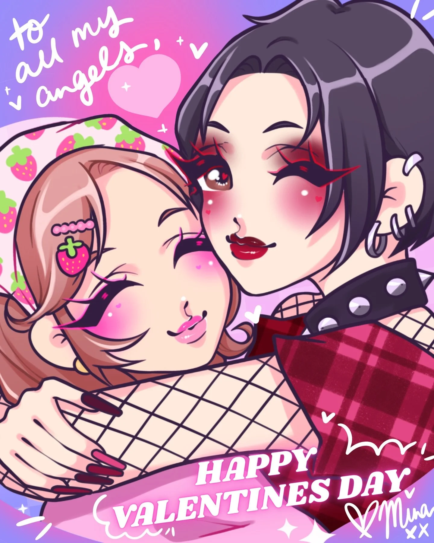 happy valentines day angels 💕🎀✨ wishing u hugs and kisses from ur favourite people today and every day 🫶

(this nana design is available as a stickerrrrrr from an old patreon set 🫶)
#valentinesday #nana #aiyazawa