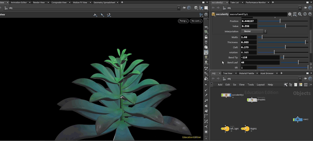 Bend the tip or even the entire leaf. You can also change the quantity of leaves to change it from a little baby succulent to a lush, leafy desert flora.