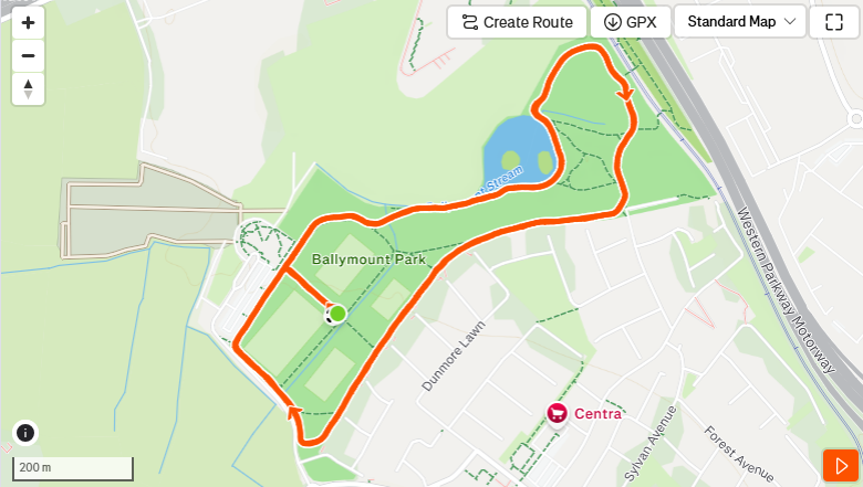 ballymount parkrun map