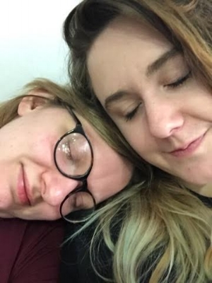 Waiting for the flight to Iceland with Sarah at silly o' clock.