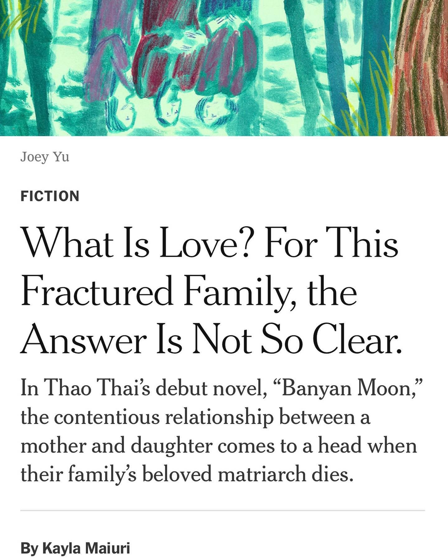 It&rsquo;s maybe not surprising that my first piece for @nytbooks is a review of Thao Thai&rsquo;s Banyan Moon. Mother-daughter stories are my jam 🌝