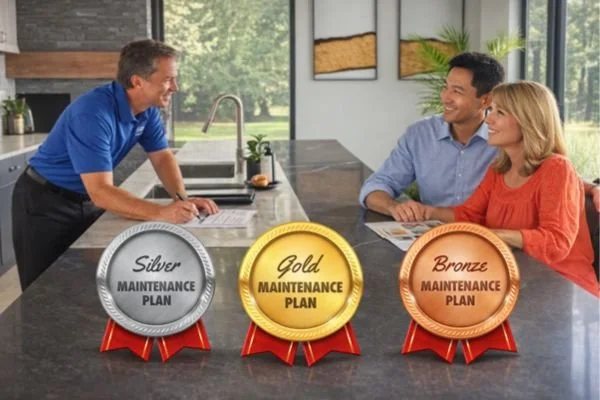Bronze silver and gold HVAC maintenance agreement tiers comparison
