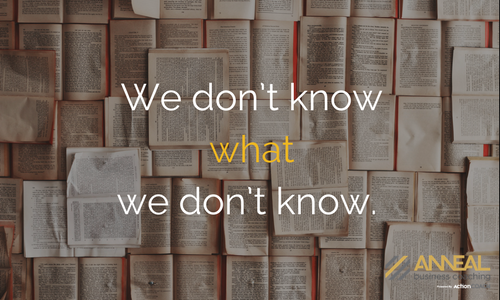 Martin Holland, Anneal Business Coaching, quote graphic: “We don’t know what we don’t know.