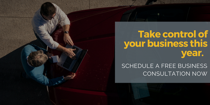 Anneal Business Coaching banner from Martin Holland reading "Take control of your business this year. Schedule a free business consultation now.