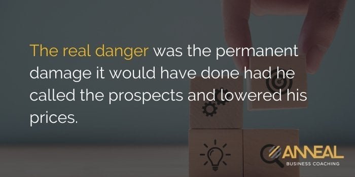 Martin Holland Anneal Business Coaching - The real danger was the permanent damage from panic pricing and lowering prices during tough times