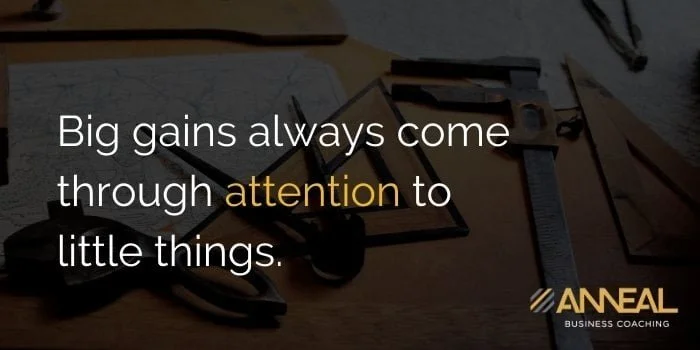 Martin Holland Anneal Business Coaching - Big gains always come through attention to little things in business operations and cash flow management