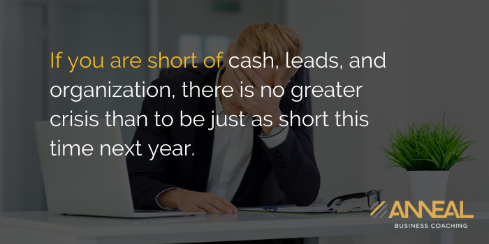Martin Holland Anneal Business Coaching - If you are short of cash leads and organization there is no greater crisis than to be just as short this time next year