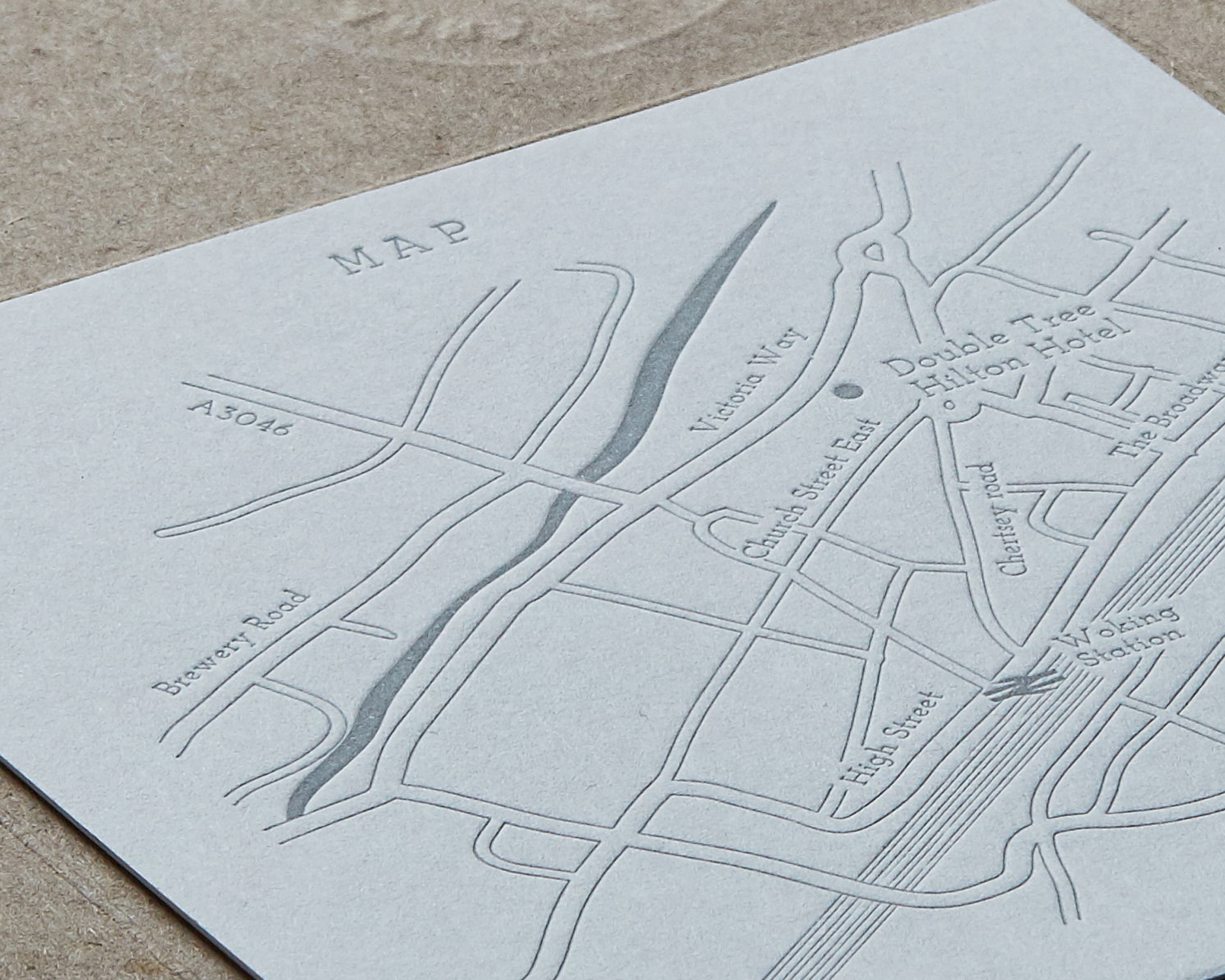 Letterpress Map Card