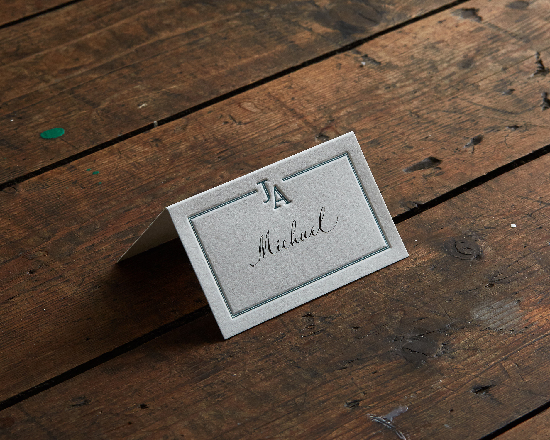 Letterpress Place Card Detail