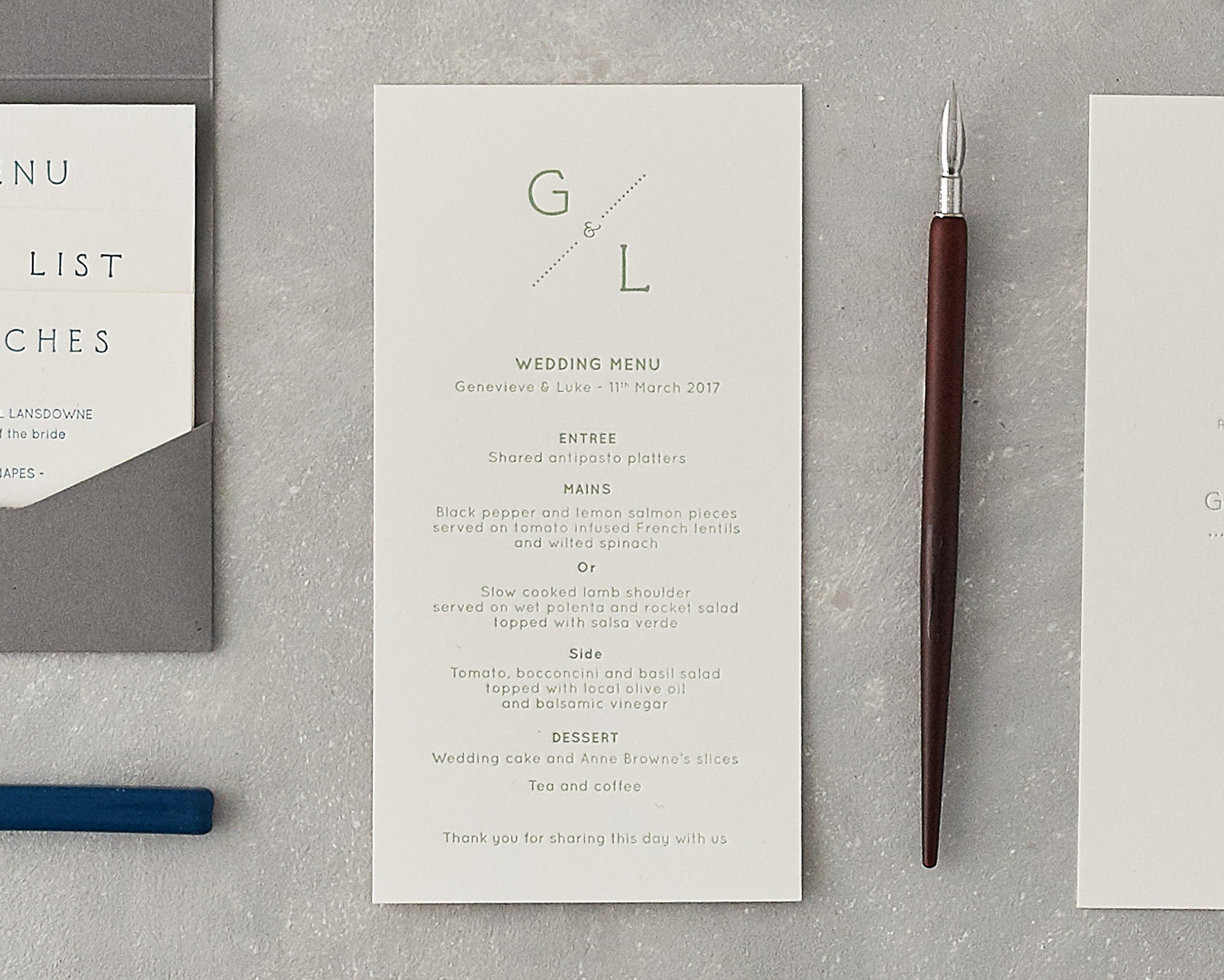 Wedding Menu