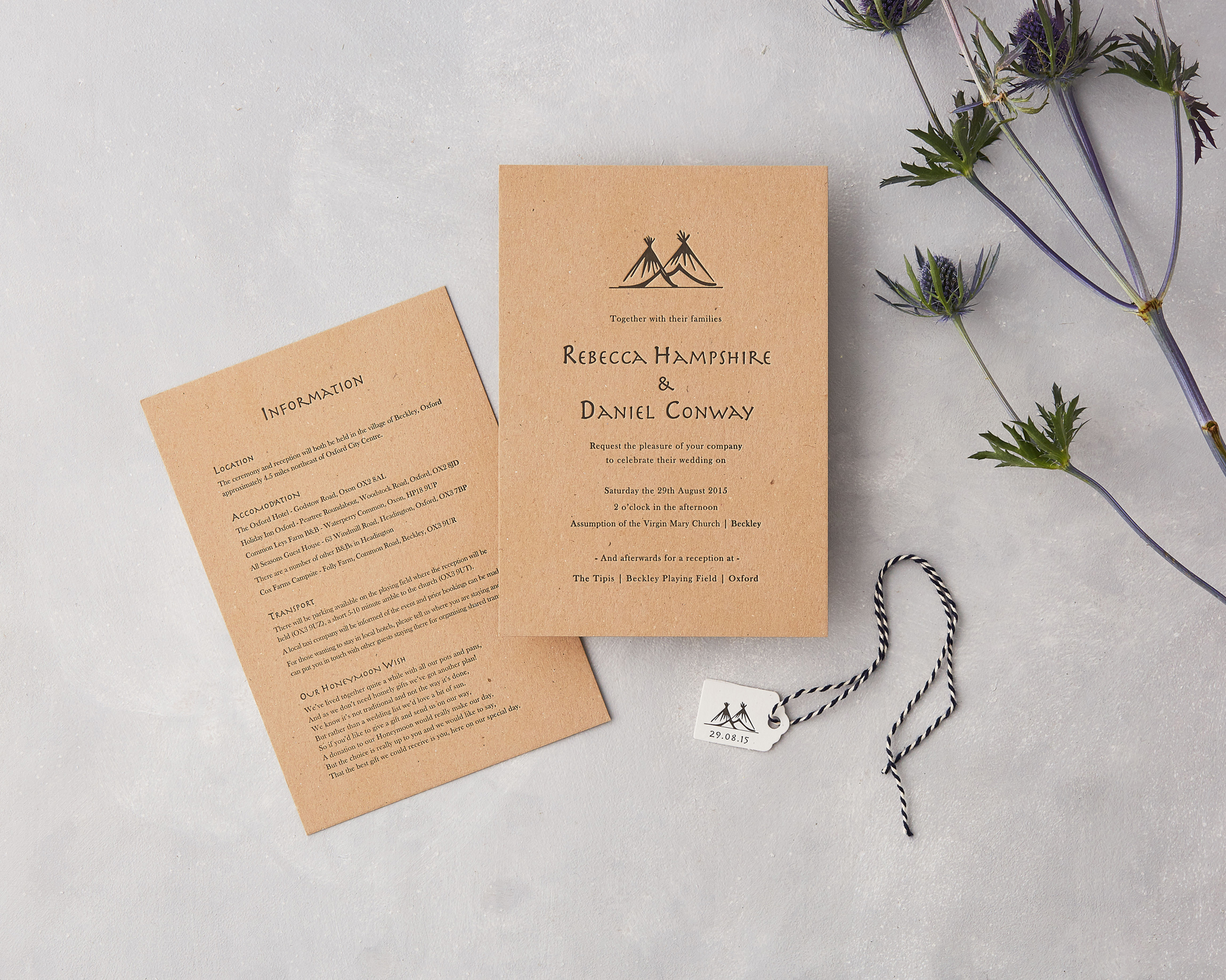 Kraft Wedding Invitation Set