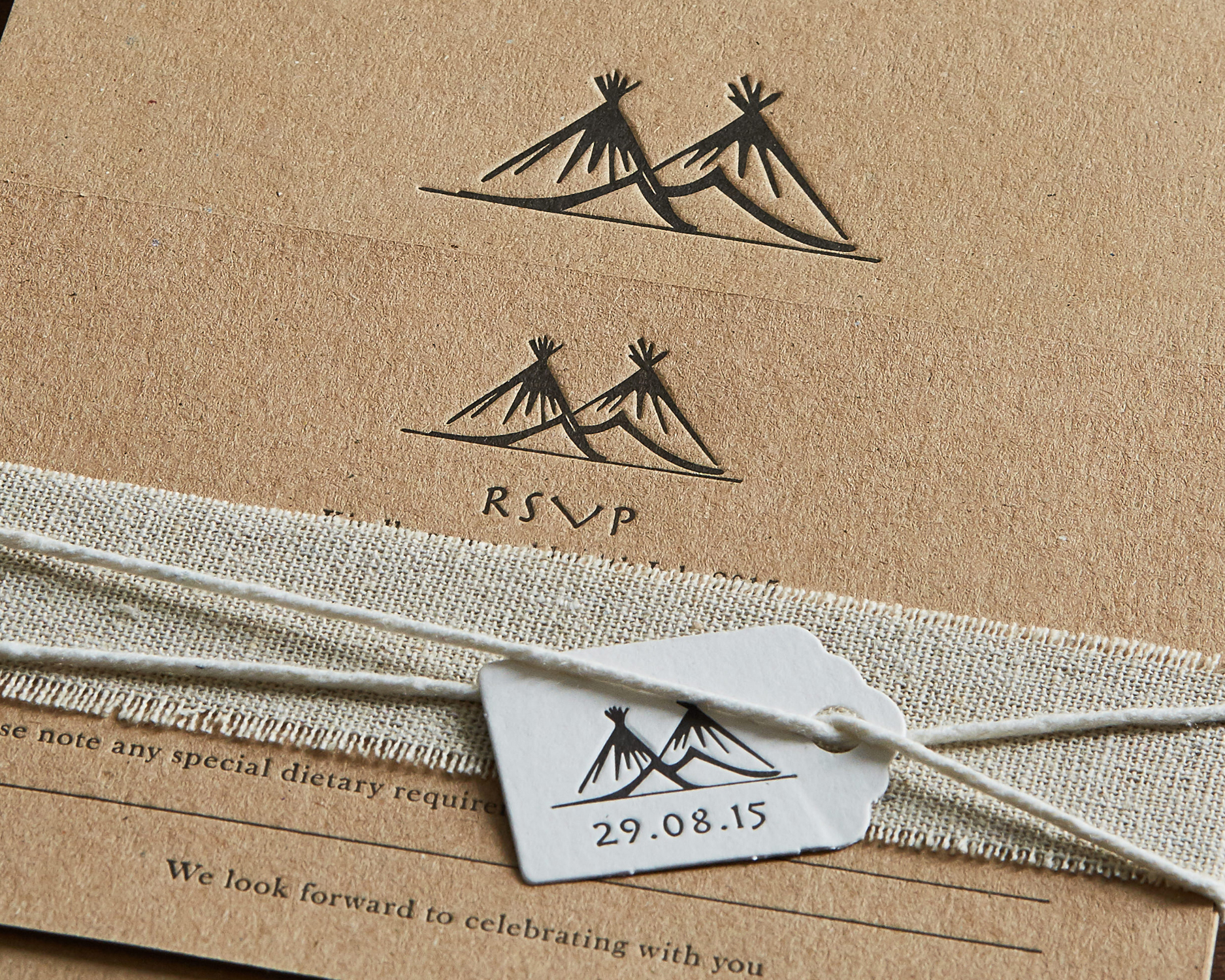 Tipi Wedding Invitation Motif