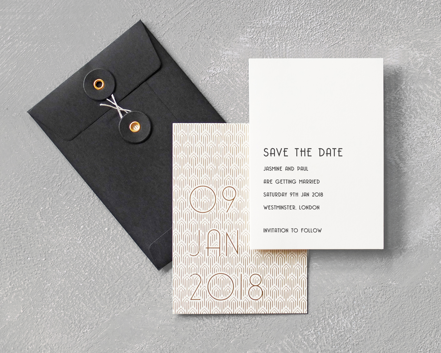 Gold Foil Save the Date