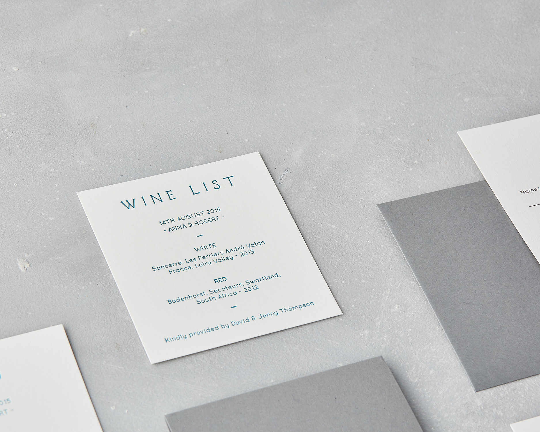 Letterpress Wine List