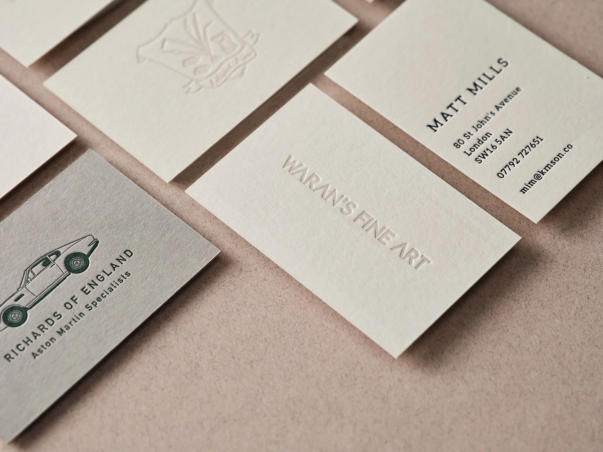 Letterpress deboss business card on high white stock wolf & Ink