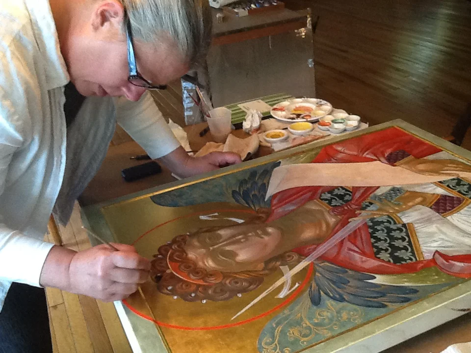 painting at teacher workshop in Vermont