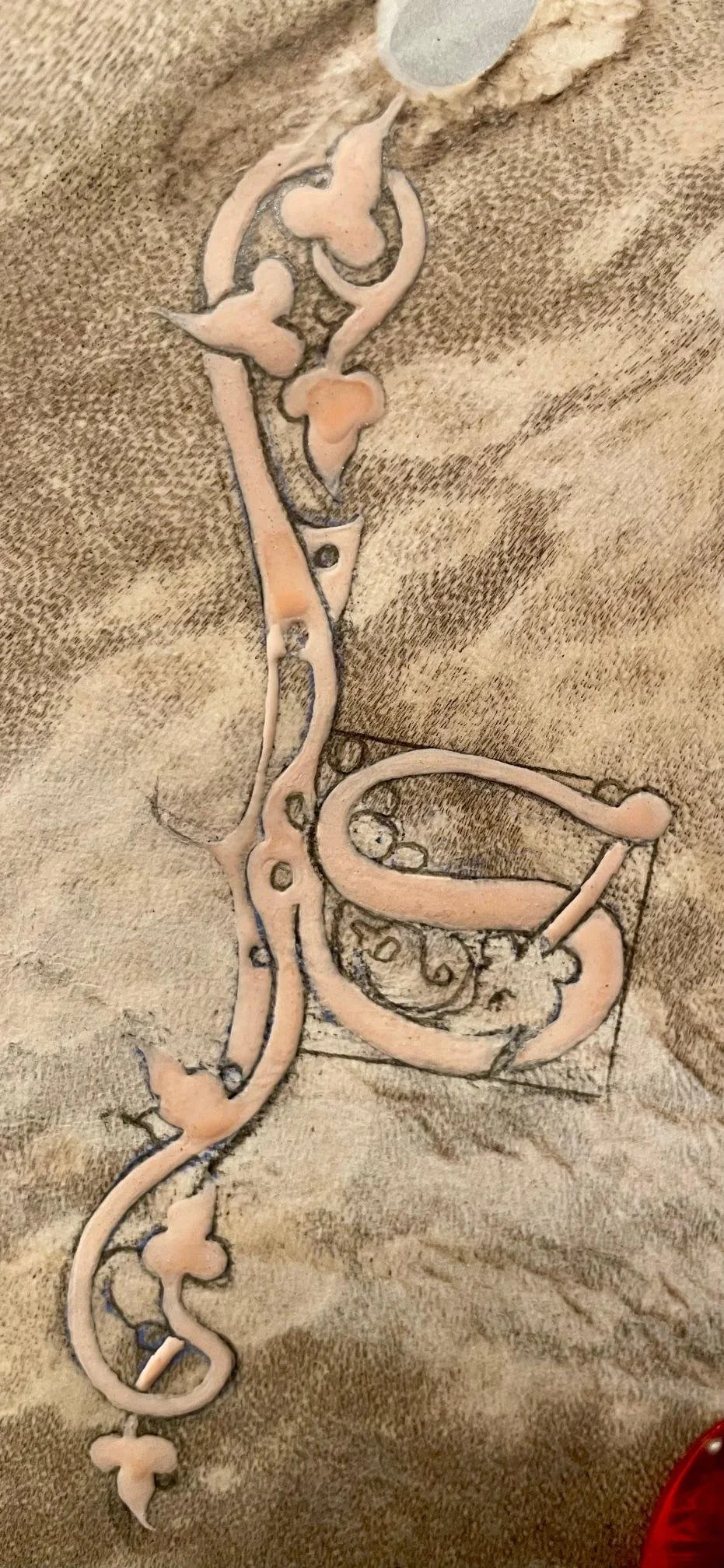 traditional gesso on deer vellum