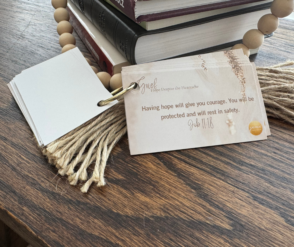 Grief Scripture Cards set of 24, front and back