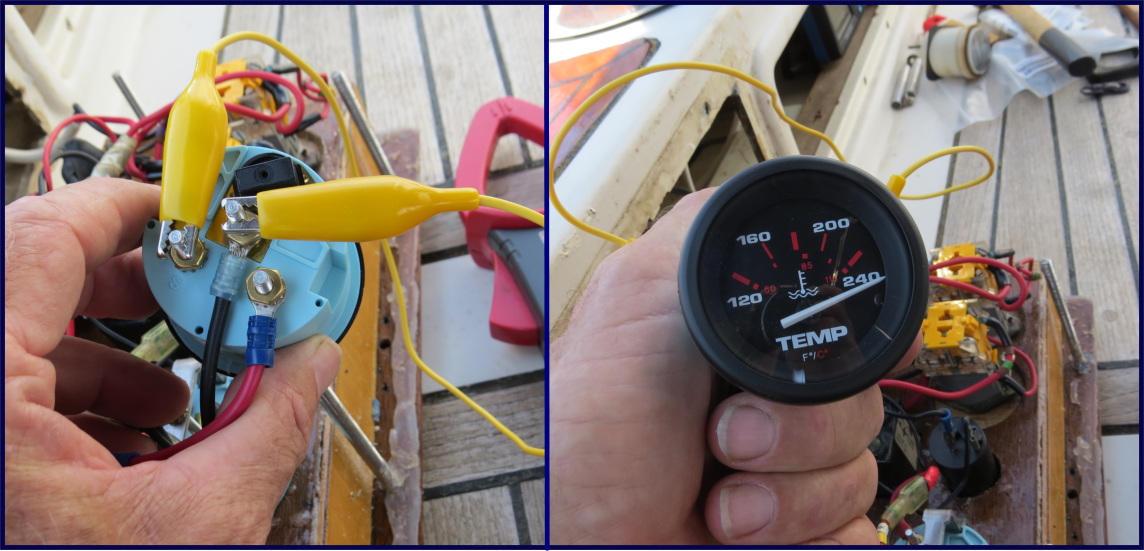  With the sense terminal shorted to ground, the needle will go to full scale on most gauges