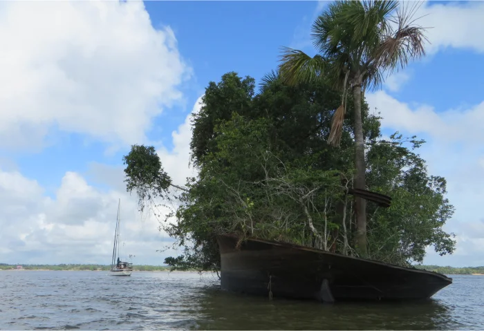 Moored next to the wreck of the edith cavell