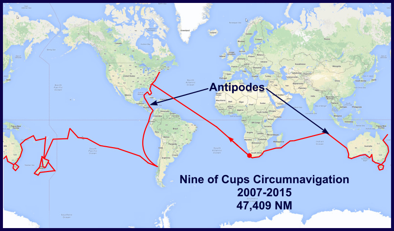 Nine of cups' circumnavigation