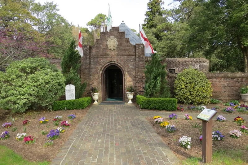  It was too early in the season to be able to appreciate the Elizabethan Gardens, but the entrance was appealing.