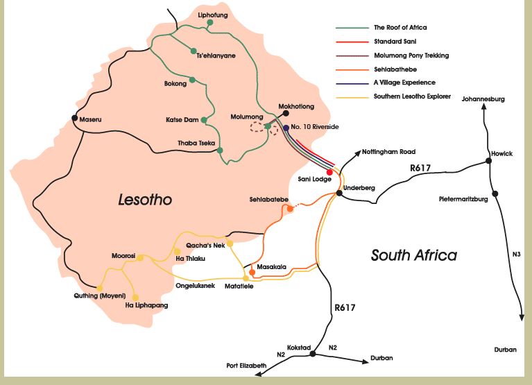 Tiny landlocked Lesotho is totally surrounded by South Africa.