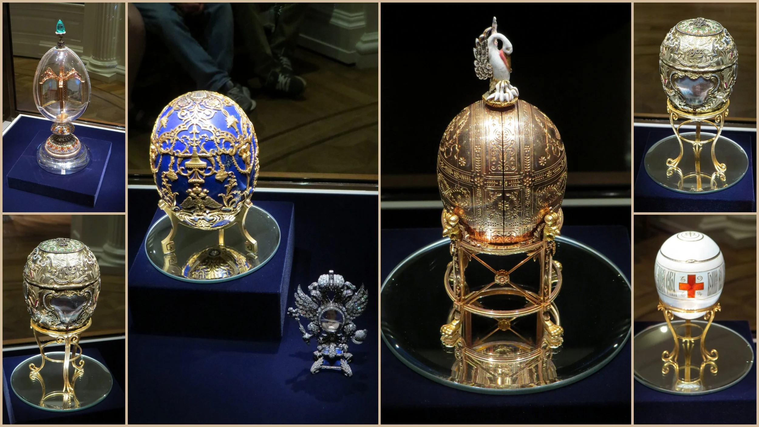 Faberge Easter eggs for the Russian czar, Nicolas II and Alexandra.