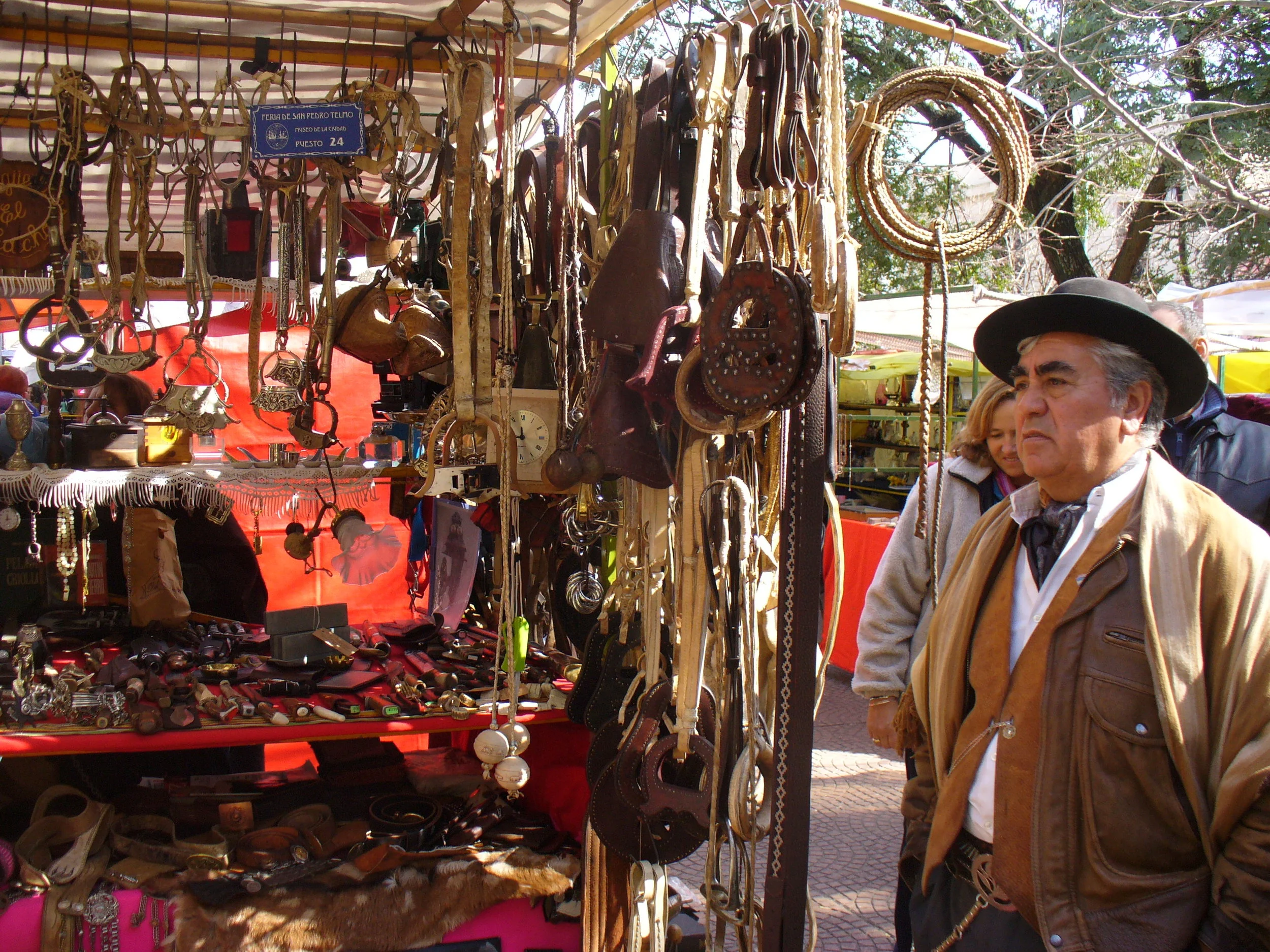 Gaucho gear for sale at a Buenos Aires market