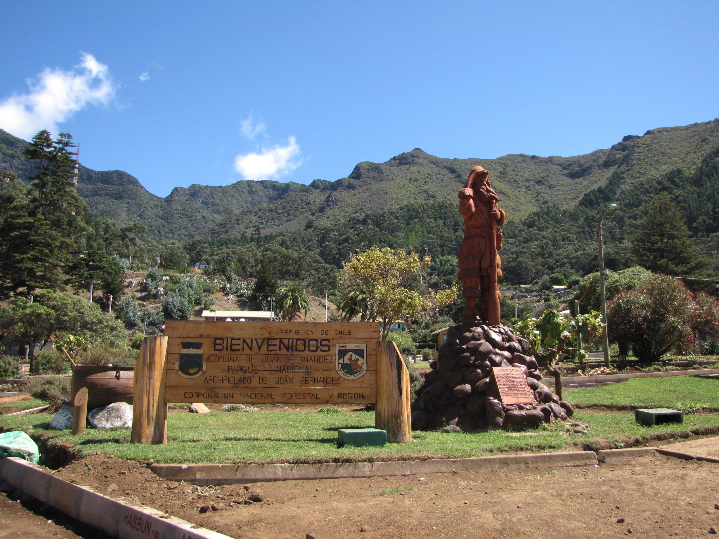 Selkirk's statue greeted us in San Juan Batista