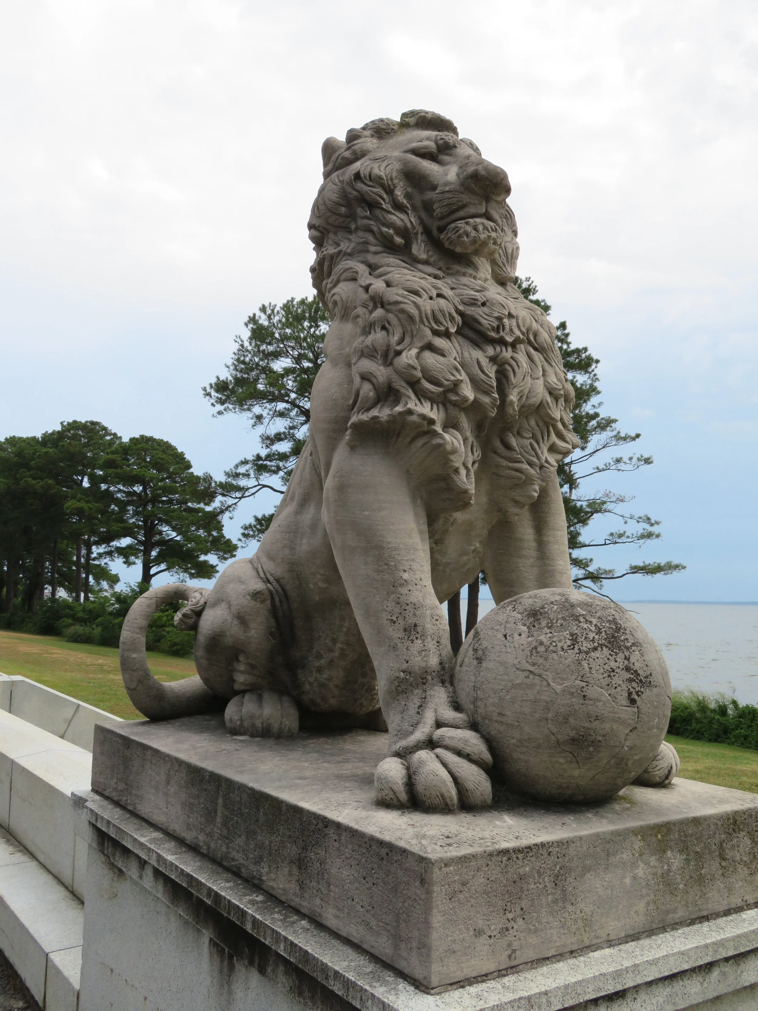 These lions are serious sentries!
