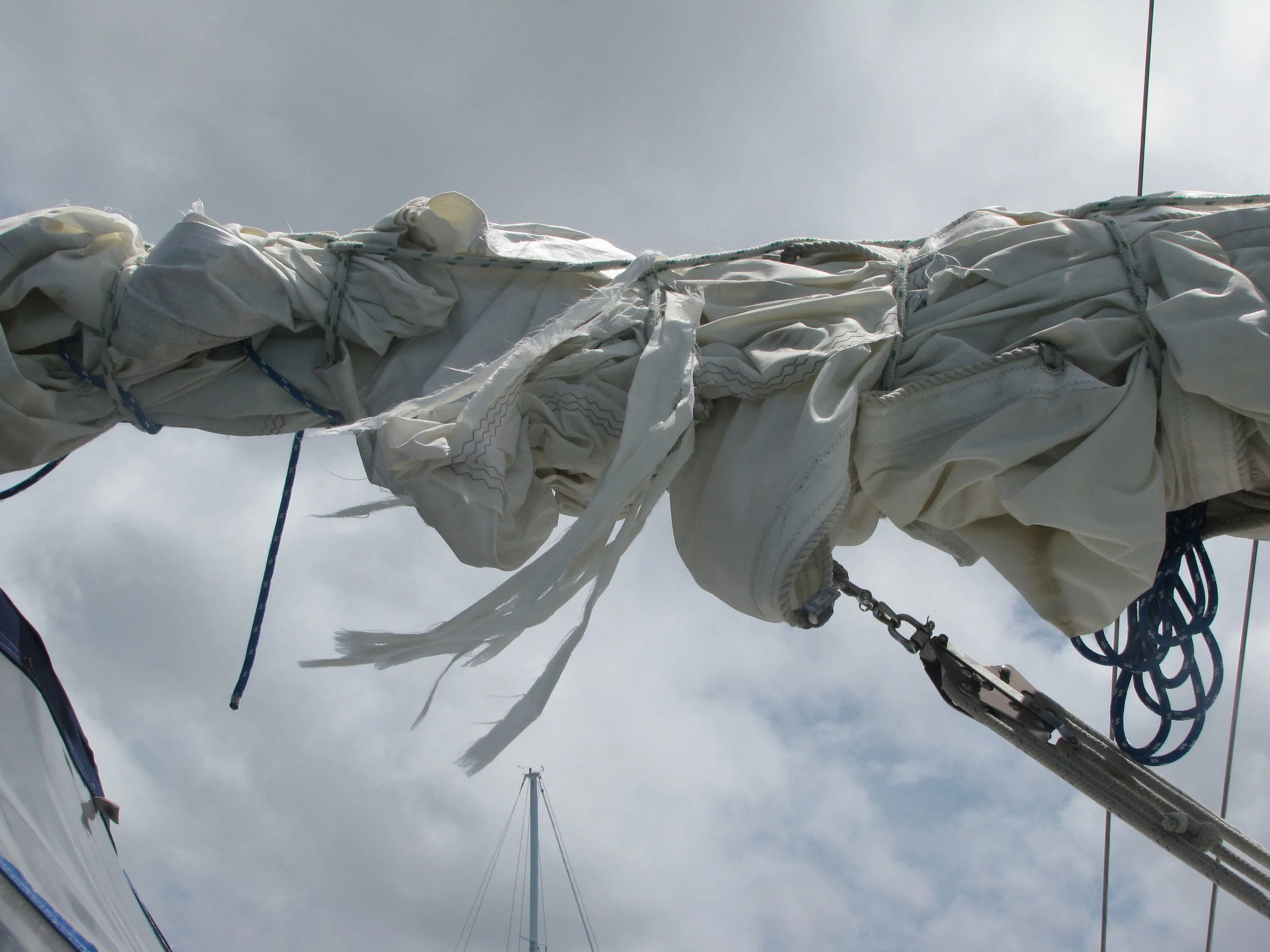 Our mainsail was in tatters!