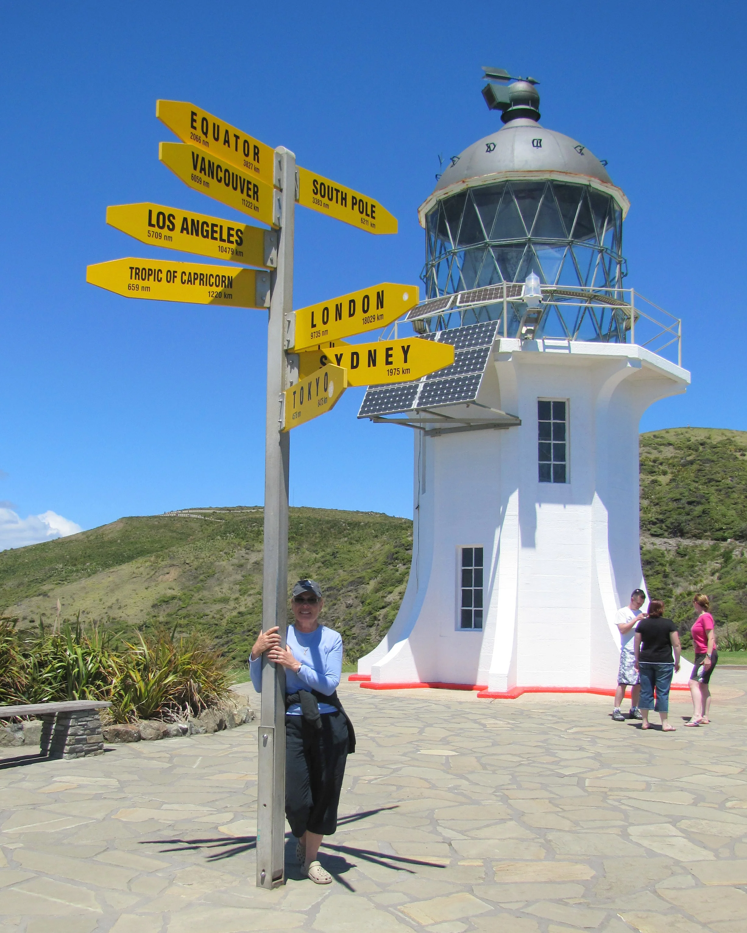 We visited Cape Reinga by land first, then sailed around it on our way south.