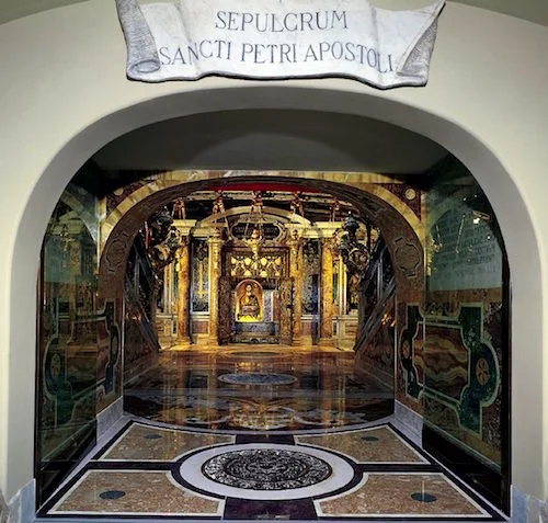 St. Peter’s Tomb in the crypts below the Basilica