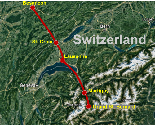 Swiss Section of the Via Francigena - Click on the thumbnail image to walk with us in Switzerland.