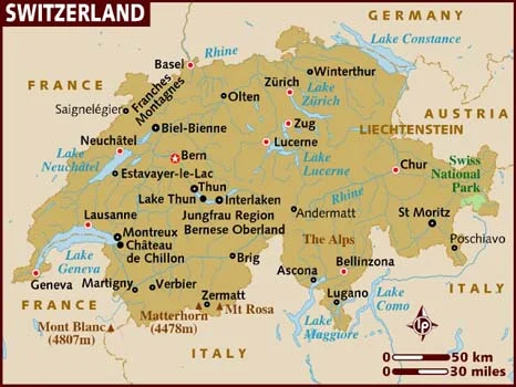 Map of Switzerland ©Lonely Planet